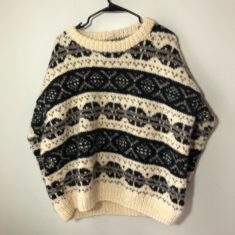 Pole to pole Hand knit Nepal thick sweater New Zealand virgin wool fisherman